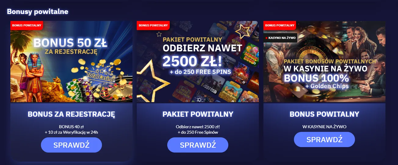 bonusy powitalne